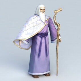 Gammal Wizard Character 3d-modell