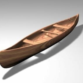 Vanha puinen kanootti 3d-malli