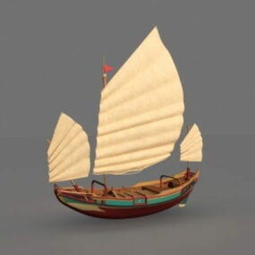 Modelo 3d de navio à vela do Velho Mundo