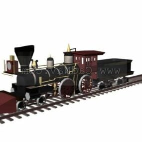 Staromodny model pociągu 3D
