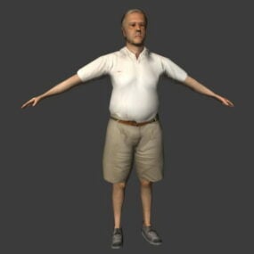 Viejo hombre gordo personaje modelo 3d