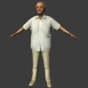 Model 3d Karakter Postur Orang Tua