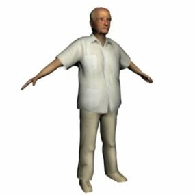 Charakter Alter Mann stehend 3D-Modell
