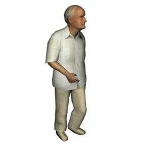 شخصیت پیرمرد مدل سه بعدی راه رفتن