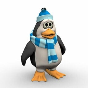 Charakter altes Pinguin-Cartoon-3D-Modell