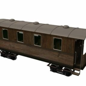 3D-Modell eines alten Schienenpersonenwagens