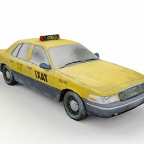 Vecchio modello 3d di taxi