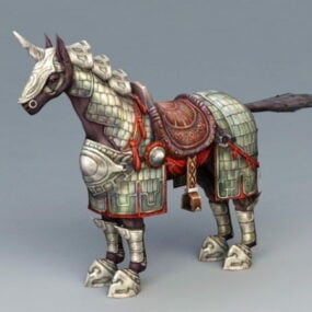 Ein gehörntes Kriegspferd 3D-Modell