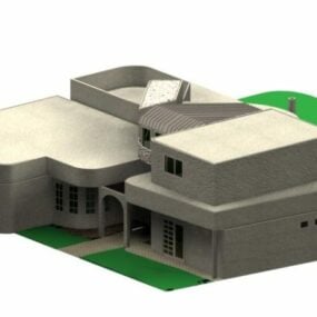 نموذج ثلاثي الأبعاد لمسكن من قصة ونصف
