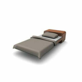 One Piece Single Bed 3d model