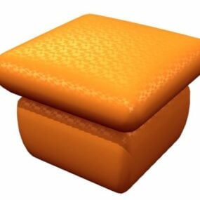 Orange färg Puff Ottoman 3d-modell
