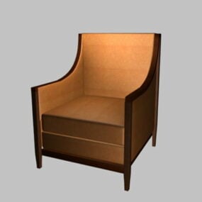 Orange Fabric Accent Chair 3d model