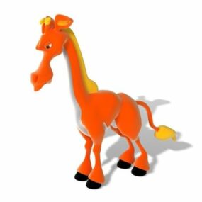 Karakter Turuncu Zürafa Çizgi Film 3D modeli