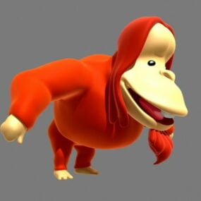 Orangutan kreslený Rigged 3D model
