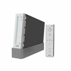 Original Wii-Konsole mit Wii-Fernbedienung 3D-Modell