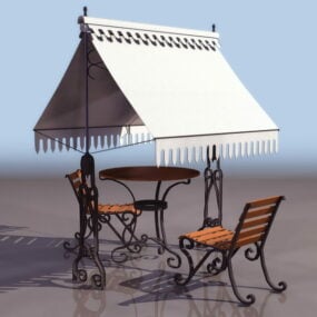 Conjunto de muebles de jardín ornamentales para exteriores modelo 3d