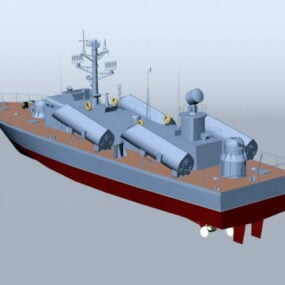 3D-Modell eines Raketenbootes der Osa-Klasse