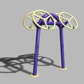 3д модель игровой конструкции на заднем дворе парка