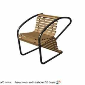 Furnitur Luar Ruangan Kursi Bambu model 3d