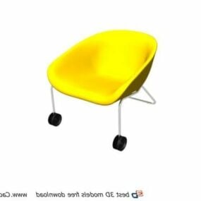 3д модель уличного стула для отдыха с пластиковым стулом и мебелью