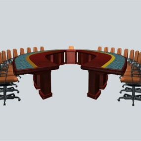 Овальні комплекти меблів для конференц-залів 3d модель