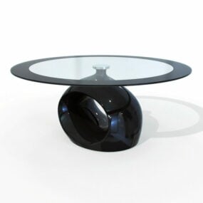 Møbler Ovalt Glas Sofabord 3d model