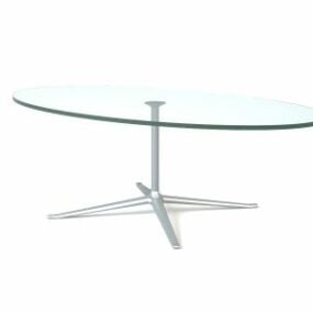 Oval Glass Table Furniture 3d model