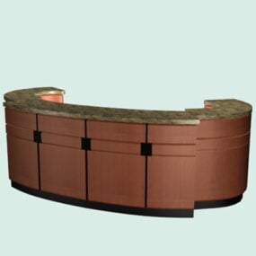 Oval Reception Counter 3d model
