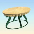 Mesa de comedor ovalada de madera