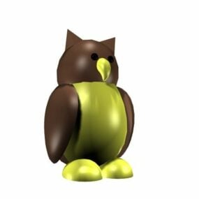 Owl Cartoon Toy 3d-modell
