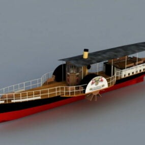 3д модель лопастного парохода