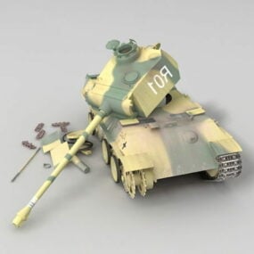 نموذج حطام دبابة النمر ثلاثي الأبعاد