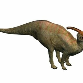 Divoký 3D model dinosaura Parasaurolophus