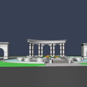 公園入口広場 3Dモデル