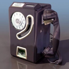 Telefonní automat 3D model veřejného telefonu na mince