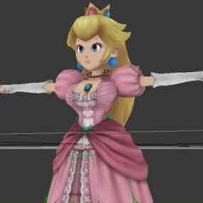 Personnage de princesse Peach modèle 3D