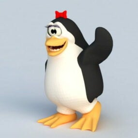 Modello 3d del personaggio dei cartoni animati del pinguino