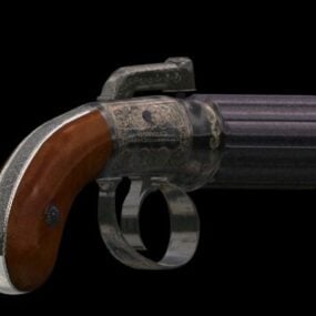 Modelo 3d do revólver caixa de pimenta