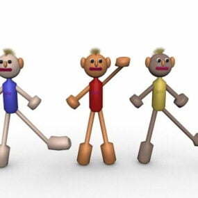 Modello 3d di personaggi dei cartoni animati di persona