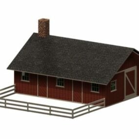 Svine- og fjerkræfarm Building 3d-model