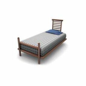Cama con colchón individual y cubierta tipo almohada modelo 3d