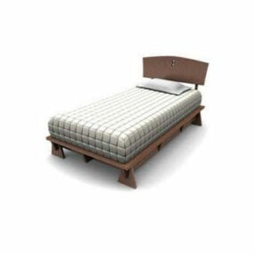 Modelo 3d de cama con colchón individual y cubierta tipo almohada