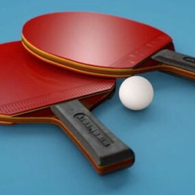 Ping Pong Table Tennis Rackets Ball 3d model