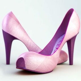 粉色高跟鞋3d模型