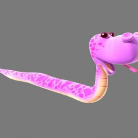 3д модель мультфильма "Розовая змея"