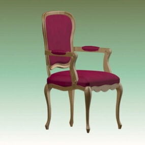 Model 3D krzesła z różowym akcentem