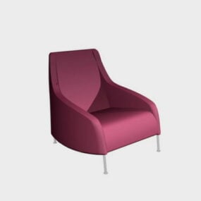 Pink Fabric Wingback Chair 3d model