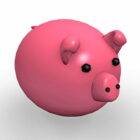 Personagem de porco rosa dos desenhos animados