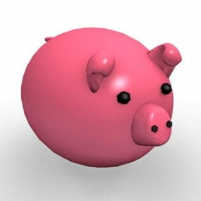 Postava Pink Pig Cartoon 3D model