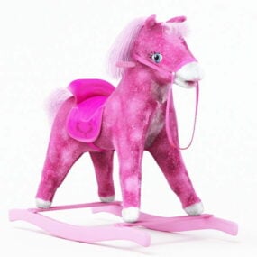 Růžový houpací kůň 3D model